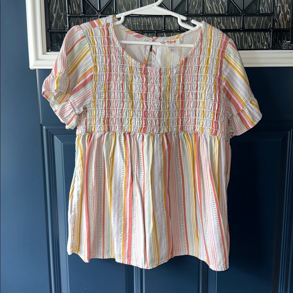 Cat & Jack Colorful Striped Smocked Top